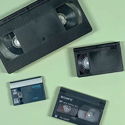 Video Tapes to Digital Files Various types of video tapes