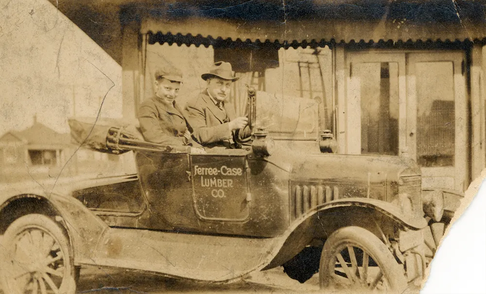 Father, Son in Car before
