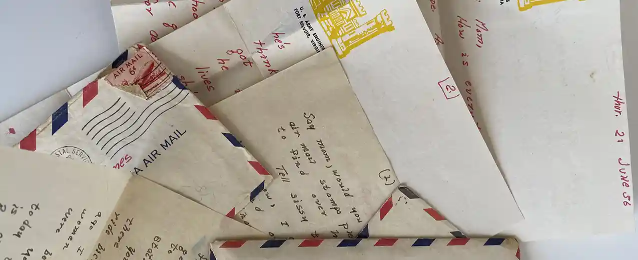 Letters and papers on a table